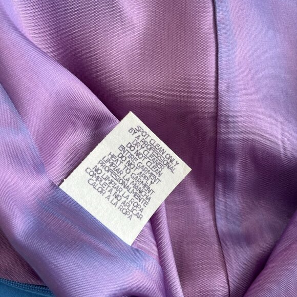 Jump Apparel Vintage 90s Y2K Satin Blue Sequin Glitter Maxi Prom Party Dress S/M - Picture 5 of 12